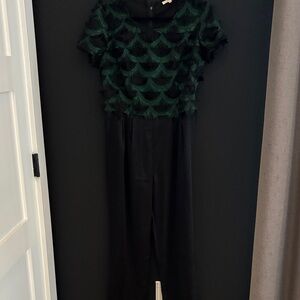 Elegant Black and Green Jumpsuit